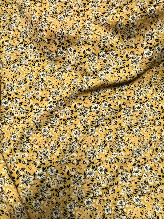 Viscose Crepe - Mustard Floral