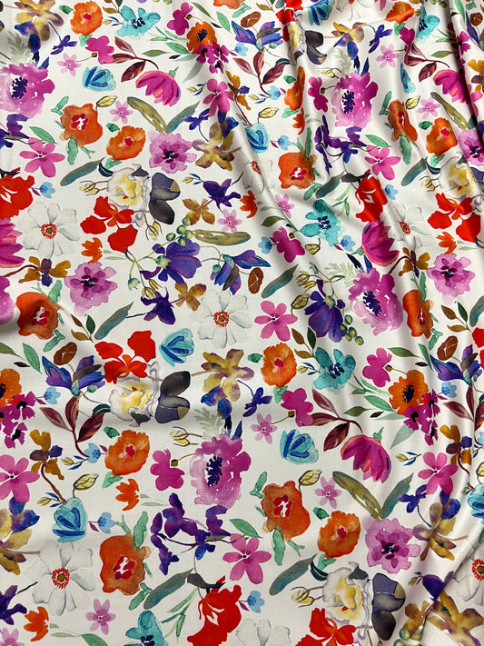 Cotton Satin - Multi-Coloured Floral