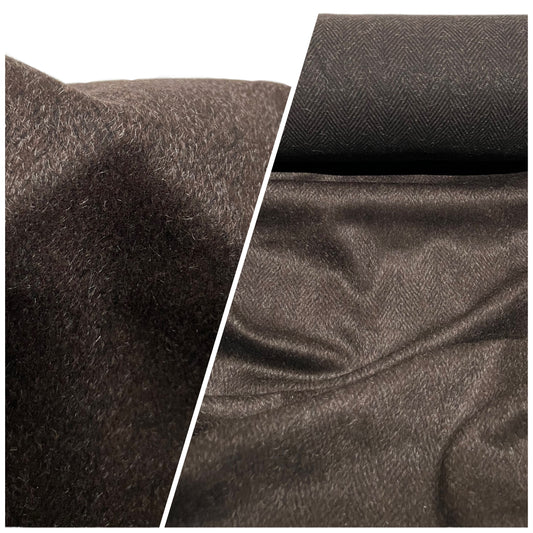 Wool Tweed Blend -  Brown Short Fur
