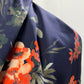 Navy Flower Floral Fabric | Navy Flower Fabric | Walthamstow Fabrics