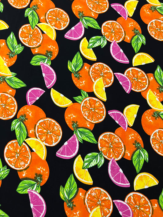 Viscose Citrus Fabric | Challis Citrus Fabric | Walthamstow Fabrics